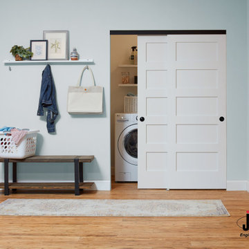 Laundry Closet with Bypass Hardware by Johnson