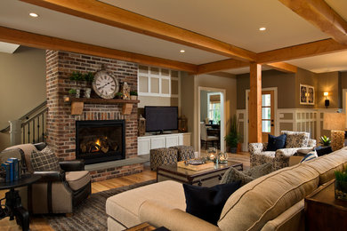 Country family room photo in Boston