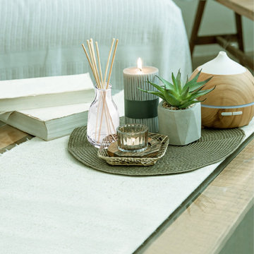 Serene Spaces Living Set of 4 Small Glass Bottle Bud Vase, Vintage Bottles for F