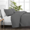 Bare Home Diamond Stitched Coverlet Set, Gray, Twin/Twin Xl