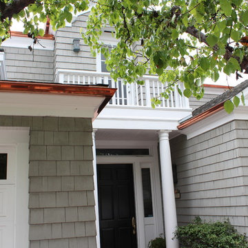 Manhattan Beach Home,Copper K-Style Gutters, Pre-Downspouts