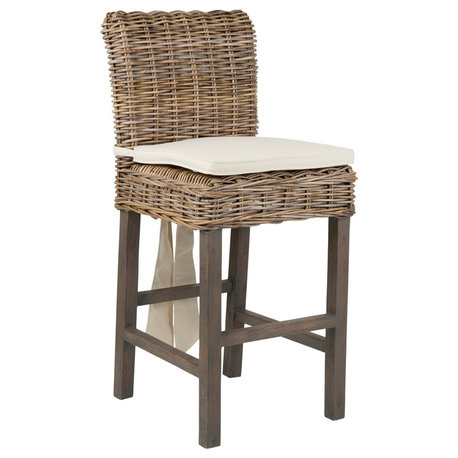 East at Main Dyer Brown Rattan Counter Stool