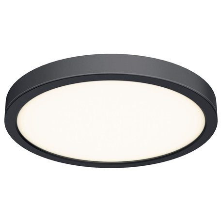 14" Round Indoor/Outdoor LED Flush Mount, Black