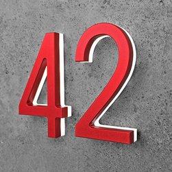 Modern Red 8" LED House Numbers  by Luxello LED - House Numbers