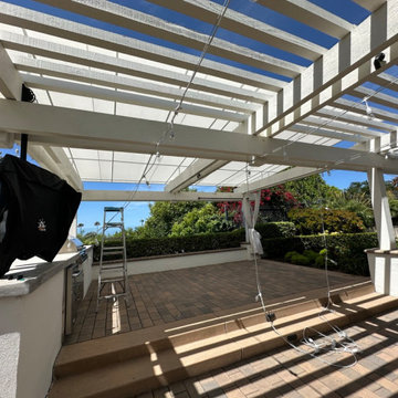 Sloped Trellis Fixed Awning Cover With Sunbrella Fabric San Juan Capistrano