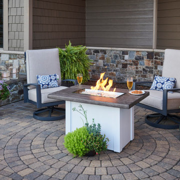 Driftwood Havenwood Gas Fire Pit Table with White Base