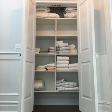 Large Linen Closet with Adjustable, Open Shelving