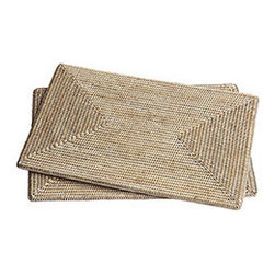 RATTAN RECTANGULAR PLACEMATS - SET OF 2 - Placemats