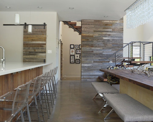 Reclaimed Wood Feature Wall Home Design Ideas, Pictures, Remodel and Decor