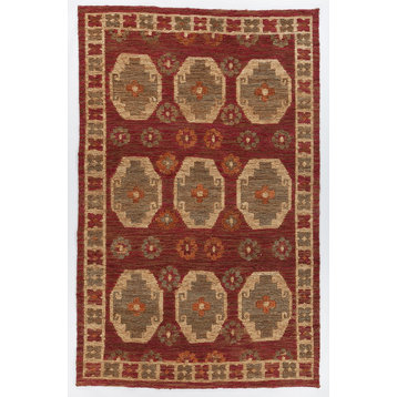 Chandra Ryleigh Ryl-46901 Rug, Red/Green/Natural, 5'0"x7'6"