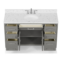 Caroline 60'' Grey Bathroom Vanity - Bathroom Vanities And Sink Consoles