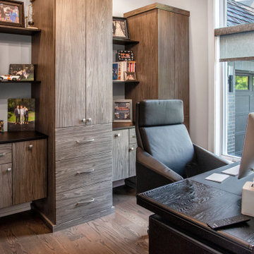 Transitional Home Office with Built-Ins