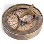 Authentic Models - 18th Century Sundial and Compass - Both decorative and functional, the 18th Century Sundial and Compass makes a unique gift and tabletop accessory. Recreated in the style of 18-century tools, this bronze piece features an aged and hand-polished finish with hand-colored reproduction compass cards. Display it on a desk or coffee table alongside traditional decor for a cohesive look.
