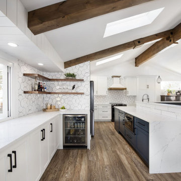Wall removal allows to natural light to flood the room