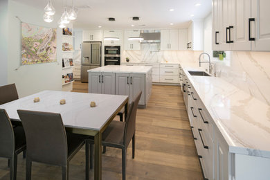 Example of a transitional kitchen design in Santa Barbara