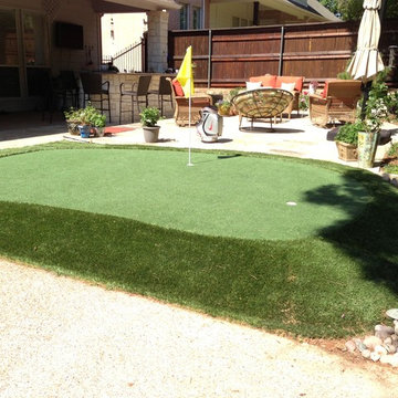 Miniature golf course and outdoor living area