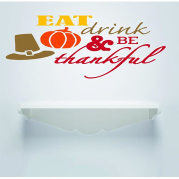 Decal, Eat Drink & Be Thankful Thanksgiving Holiday, 20x40"