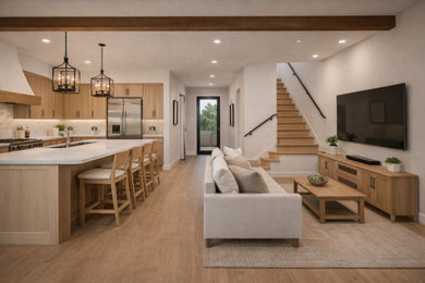 Example of a trendy living room design in Los Angeles