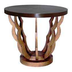 GILANI - Alhambra Lamp Table with Wood Parquetry Top - Side Tables And End Tables
