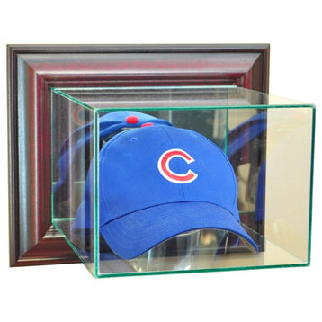 Wall Mounted Cap / Hat Display Case, Cherry