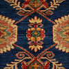 Super Kazak Oriental Rug, Hand-Knotted 100% Wool Navy Tribal Rug