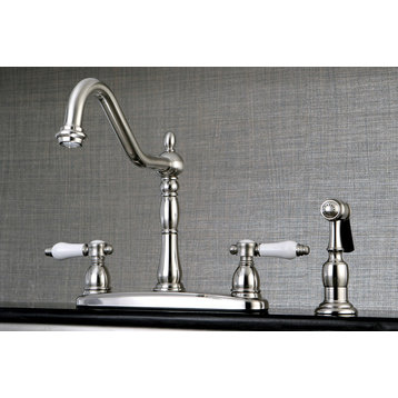 Kingston Brass Centerset Kitchen Faucets With Brushed Nickel KB1758BPLBS