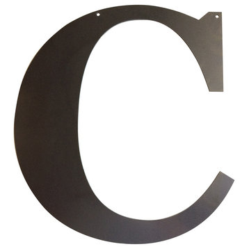 Rustic Large Letter "C", Painted Black, 24"