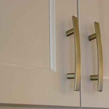 Davenport, IA- White Painted Kitchen With Gold Accents and Large Island