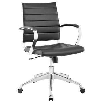 Jive Mid Back Faux Leather Office Chair, Black