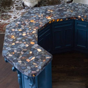 Blue Agate Counter Top Aura Semi Precious Stone