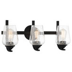 Minka Lavery - Shyloh 3-Light Bathroom Vanity Light in Coal - This 3-light bathroom vanity light comes in a coal finish. It measures 2" wide x 9" high. This light uses three standard dimmable bulbs up to 60 watts each.Damp rated: Light can be used in humid environments like bathrooms or covered outdoor areas.  This light requires 3 , 60W Watt Bulbs (Not Included) UL Certified.
