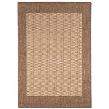 Couristan Recife Checkered Field Natural/Cocoa Indoor/Outdoor Rug, 7'6" Square
