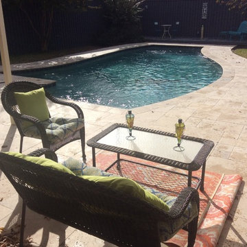 Travertine Coping, Travertine Pavers, Waterline Tile, Pool Resurface Renovation