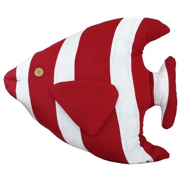 Tropical Fish Pillow, Red, 18"