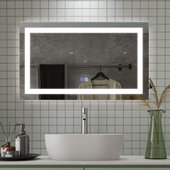 KWW 20 x 28 Inch LED Lighted Bathroom Medicine Cabinet, Defogger, Dimmable,  3 Color Light Makeup Mirror, Outlets & USBs, Easy to Install, Wall Mounted