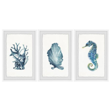 3-Piece "Ocean Gems" Triptych Set, 72"x36"