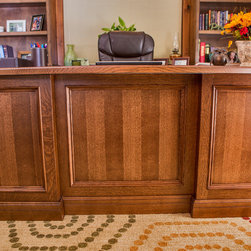 Knotty Alder Built-in bookshelf and Quarter Sawn Oak desk - Products