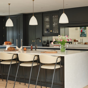 Monochrome Family Kitchen and Secret Utility