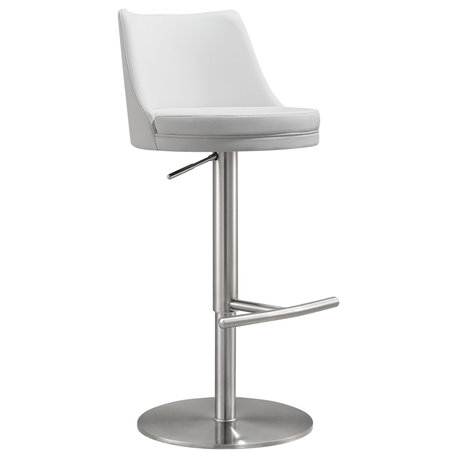 Reagan Vegan Leather Adjustable Stool, White