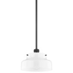 Mitzi - 1 Light Pendant, Old Bronze - A streamlined opal glossy glass shade is accented with subtle metal details, like the knurling on the socket cup, adding visual interest to this modern pendant's clean, minimal look. A great choice to style in multiples over the kitchen island or solo over a small dining area.