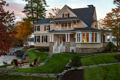 Inspiration for a coastal entryway remodel in Boston
