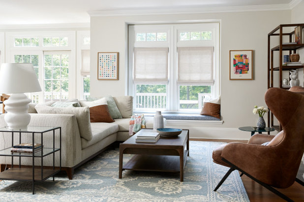 Transitional Family Room by Nicole Peter Studio