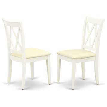 Set of 2 Clarksville Double X-Back Chairs, Linen White Finish