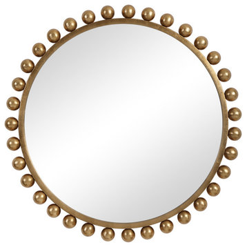 Uttermost Cyra Gold Round Mirror 09695