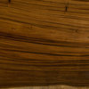 76" L Dining Table, Solid Acacia Wood, Slab, Top Brown Amber Grain Live Edge