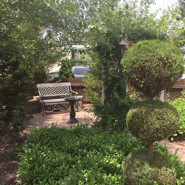 Formal garden seating area