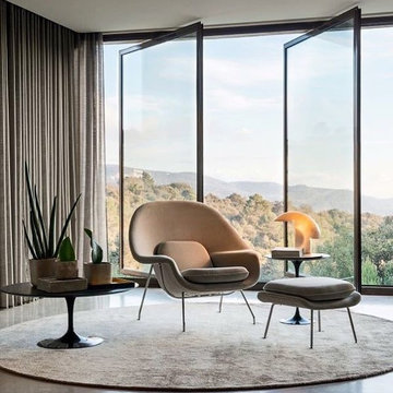 Eero Saarinen Style Womb Chair and Ottoman by Barcelona Designs
