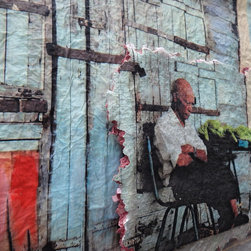 Produce seller in Mauritius detail - Mixed Media Art