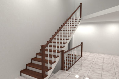 Прямая деревянная лестница