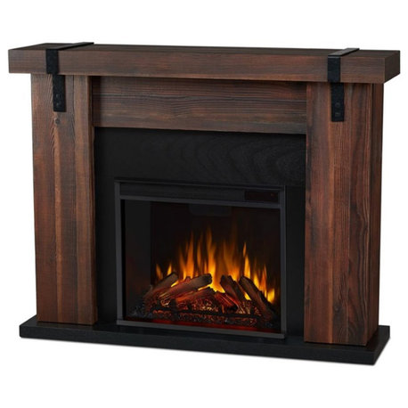 Real Flame Aspen Electric Fireplace in Chestnut Barnwood